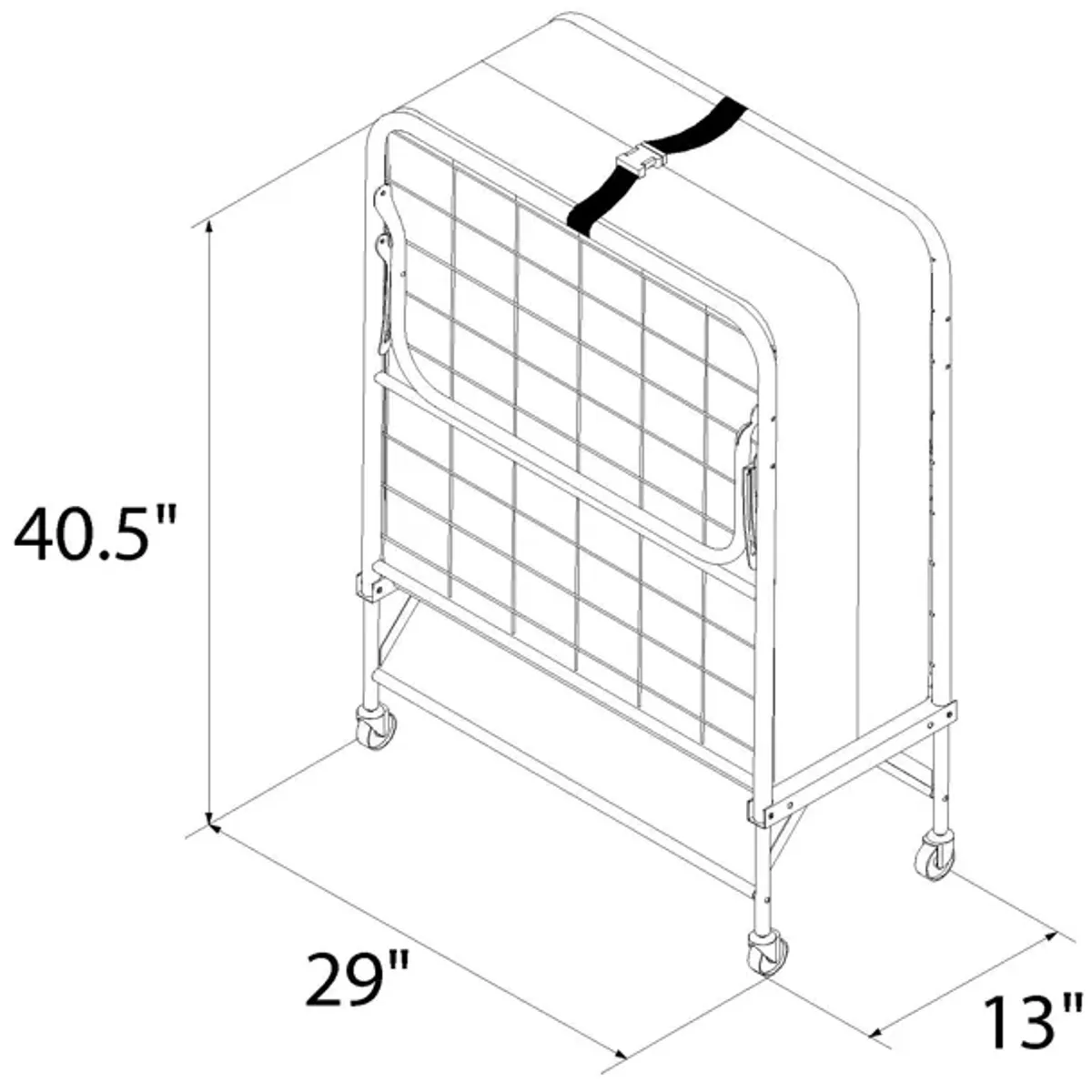 Barry Folding Cot Guest Bed with 4 Inch Mattress