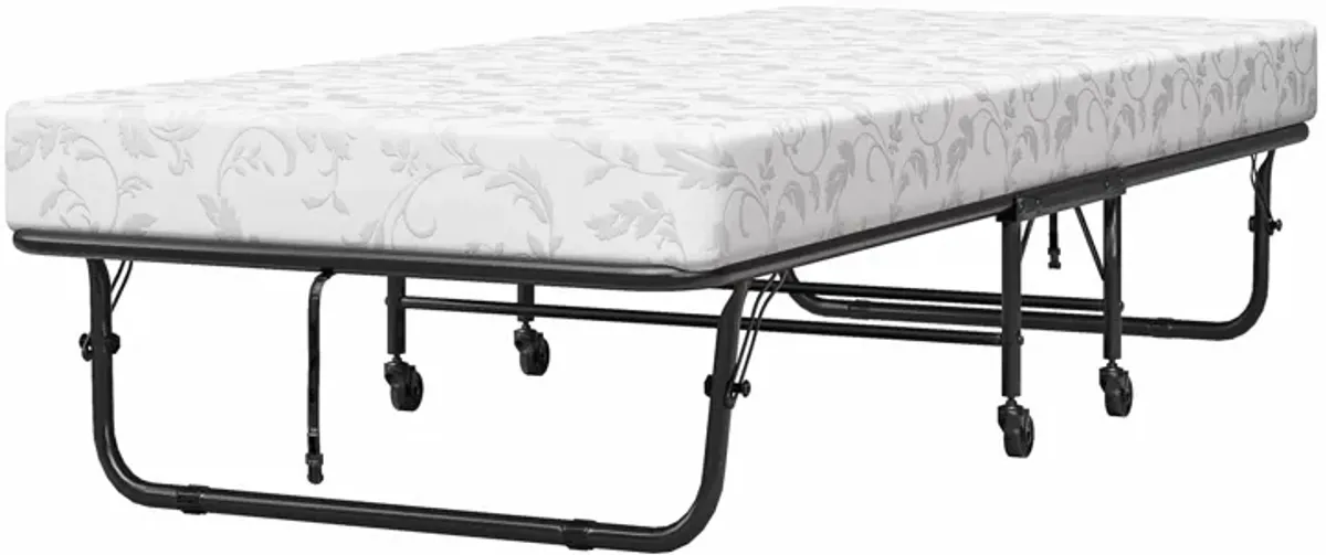 Barry Folding Cot Guest Bed with 4 Inch Mattress