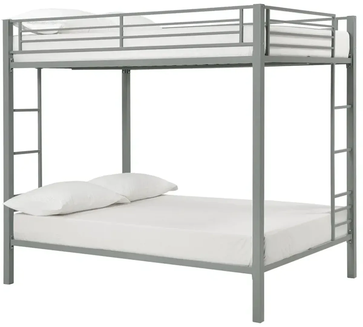 Full over Full Bunk Bed with Sturdy Metal Frame and Simple Design