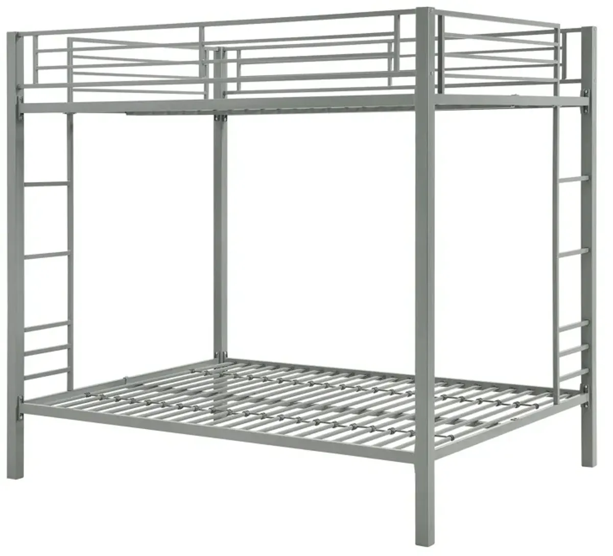 Full over Full Bunk Bed with Sturdy Metal Frame and Simple Design