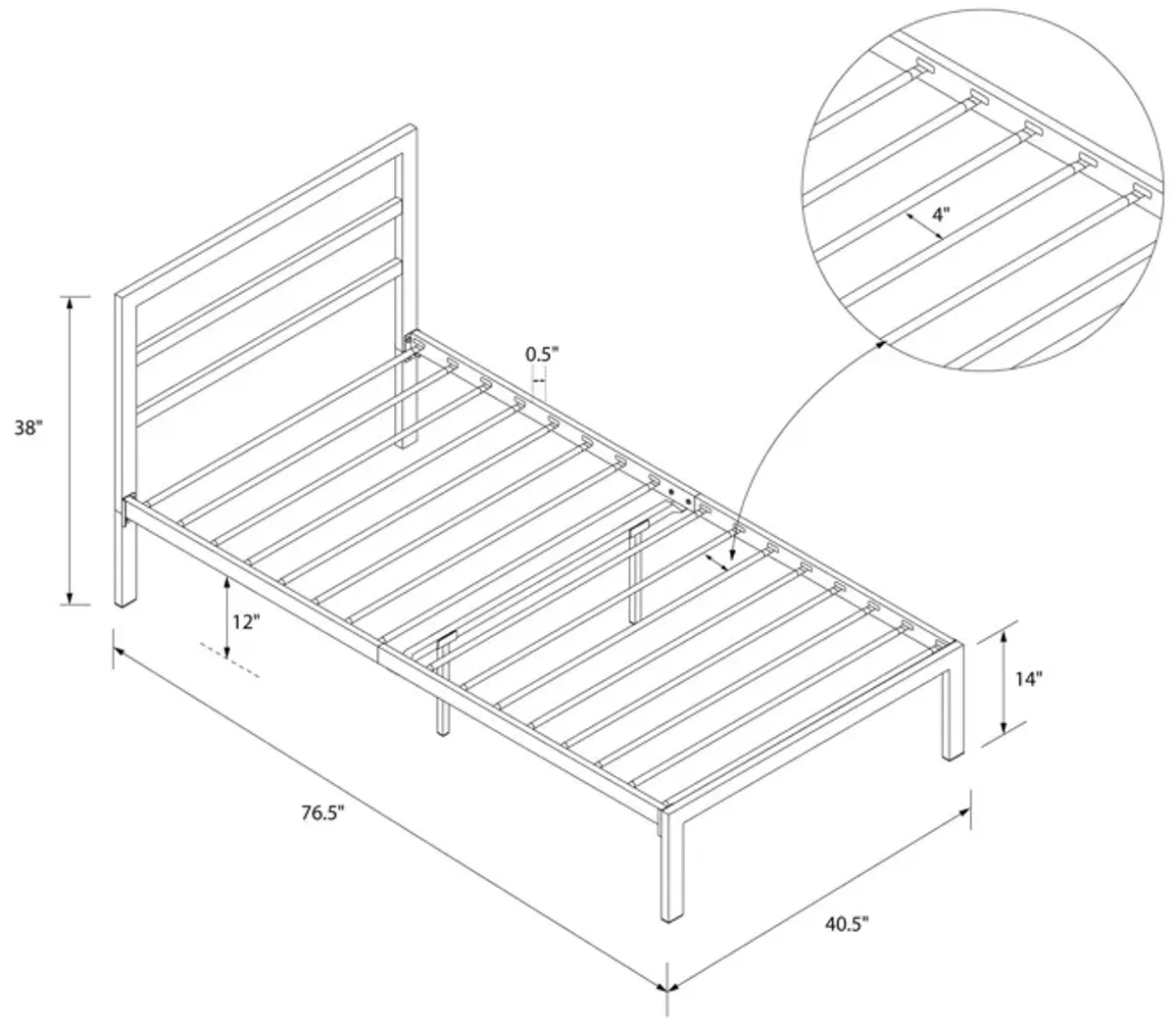 Premium Modern Platform Bed with Headboard