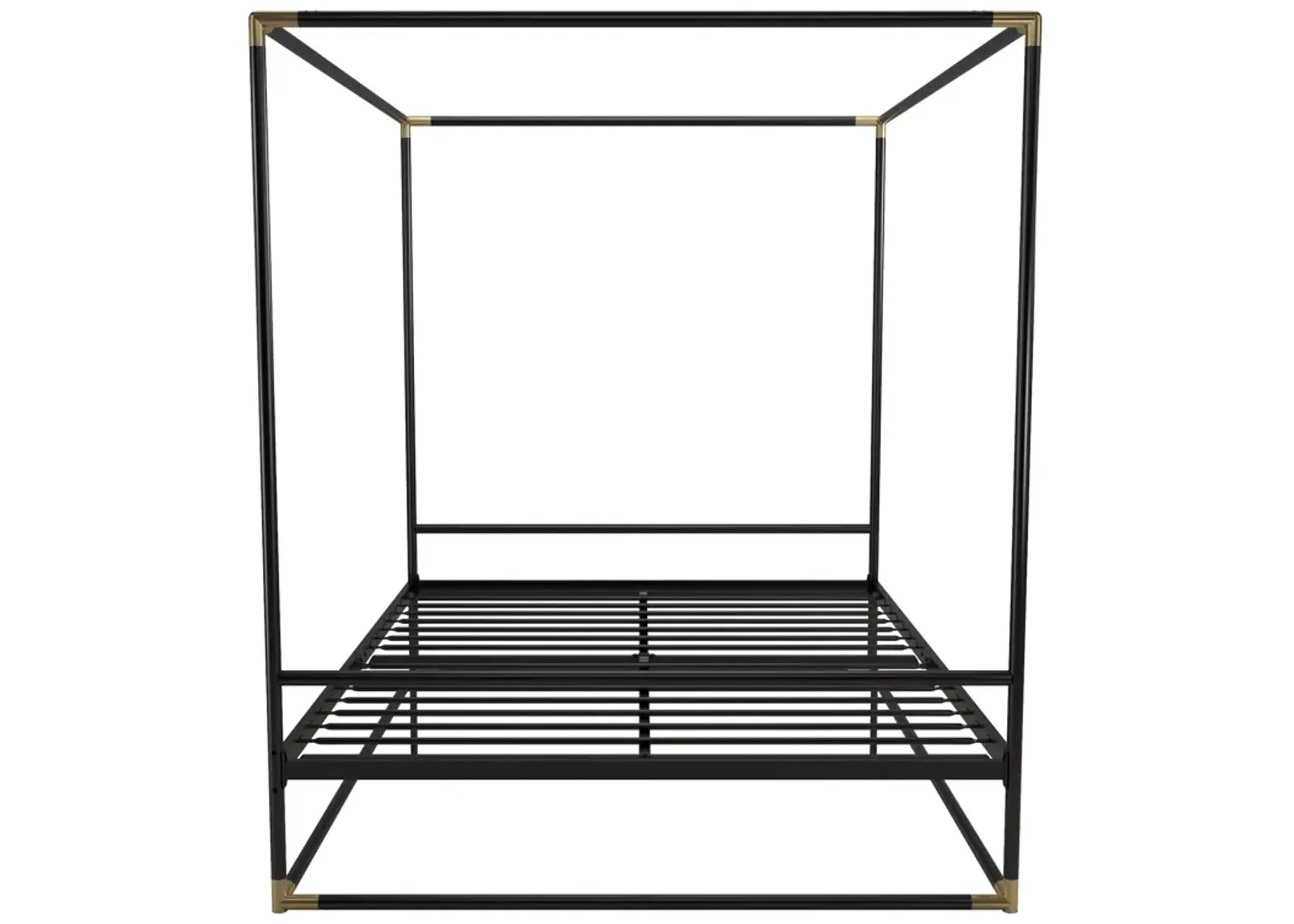 Celeste Canopy Metal Bed with Gold Accents