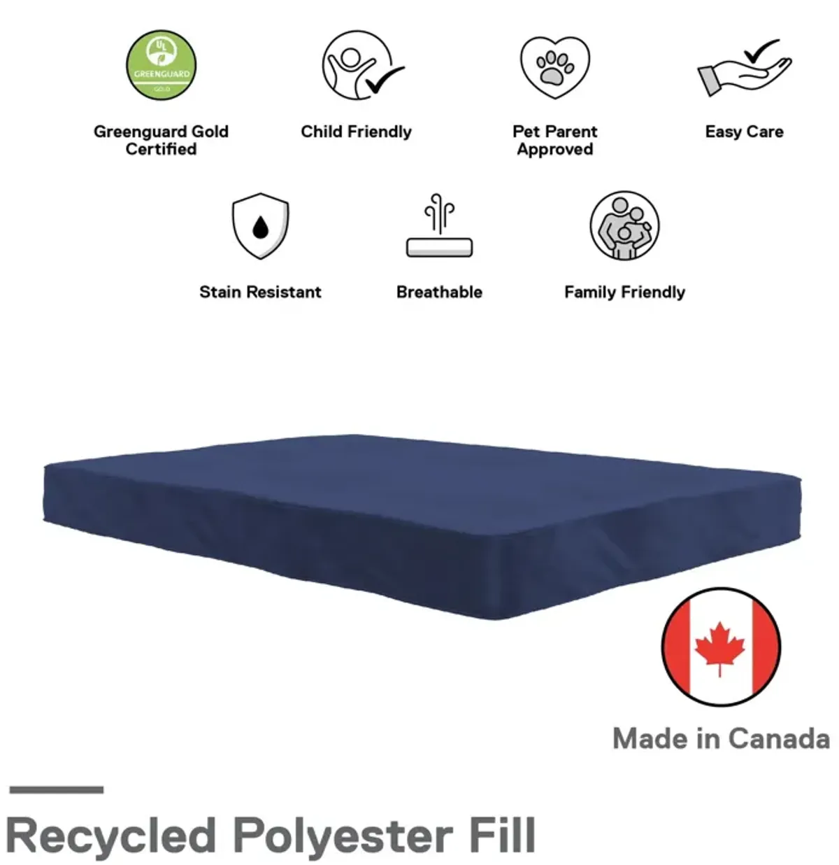 Callen 8 Inch Full Size Poly Filled Futon Mattress