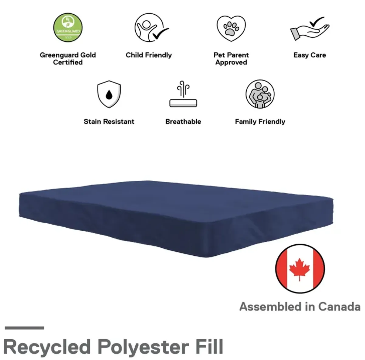 Callen 8 Inch Full Size Poly Filled Futon Mattress