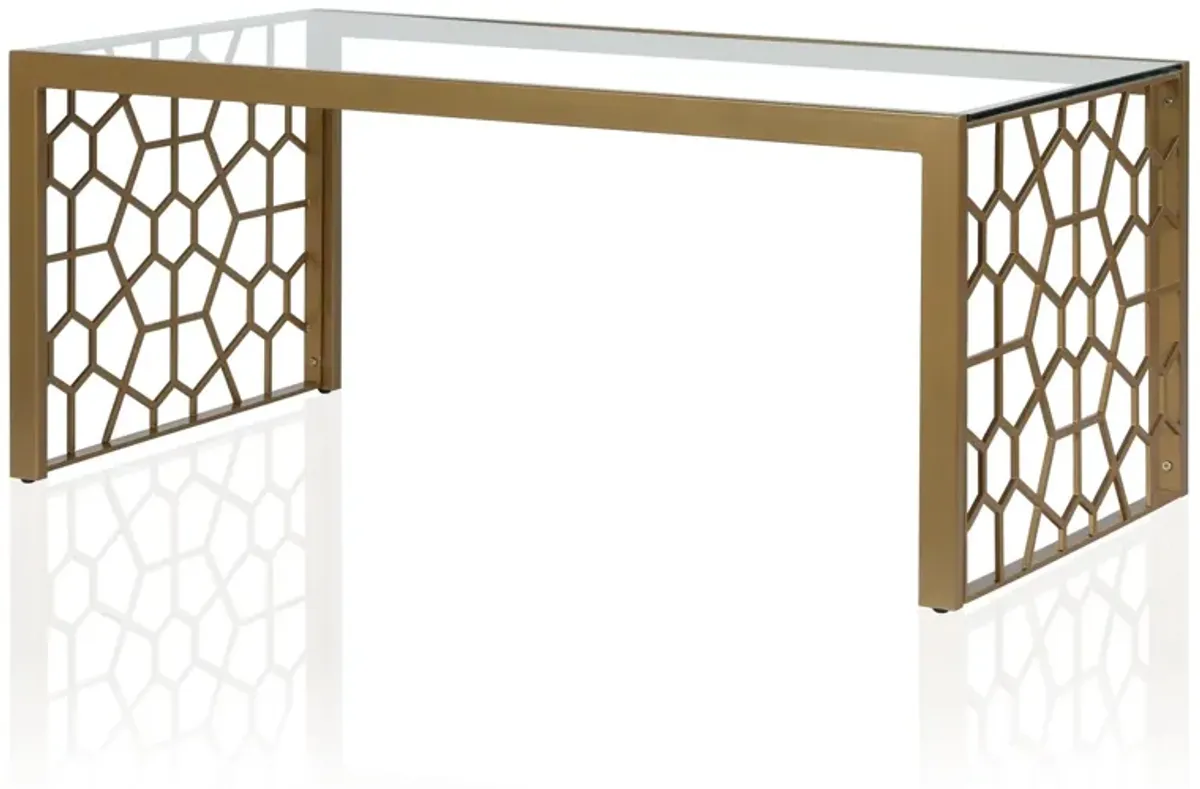 Juliette Glass Top Coffee Table with Cut Out Detailing