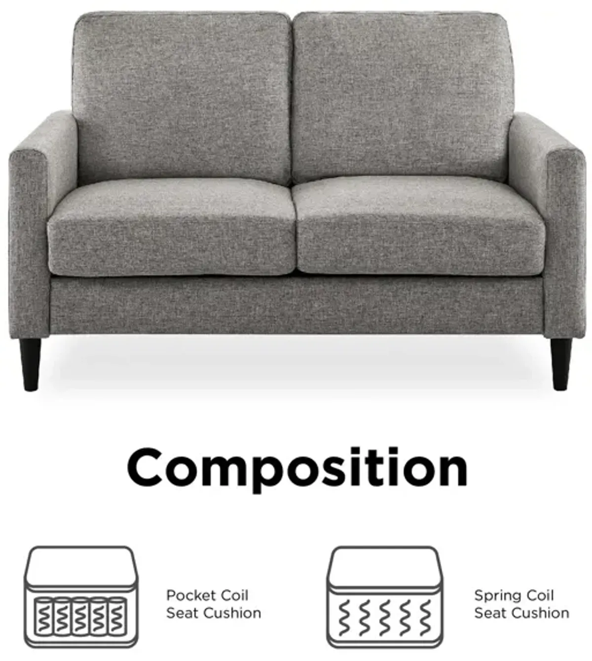 Kaci Linen Upholstered Loveseat Sofa