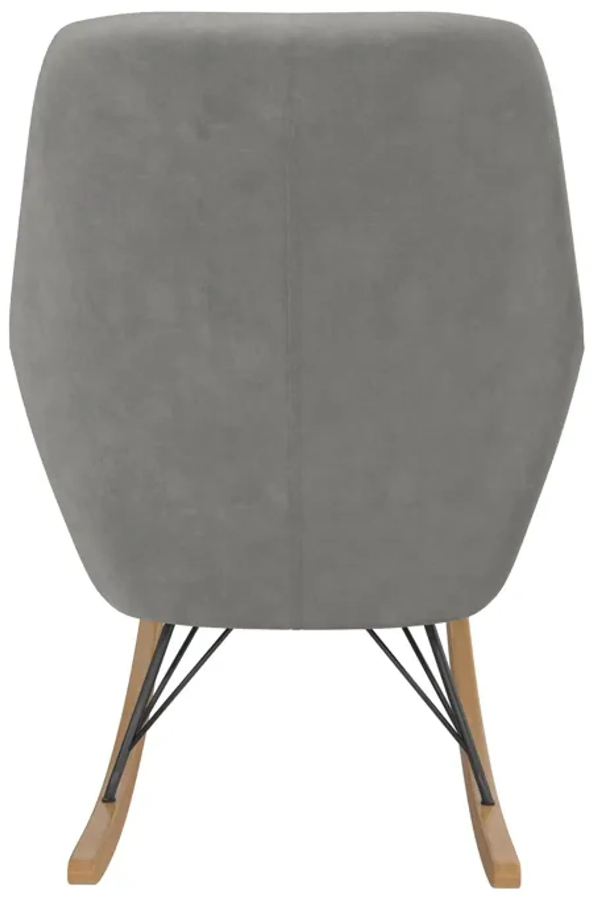 Raven Upholstered Rocker With Square Tufted Detailing And Wood Legs ...