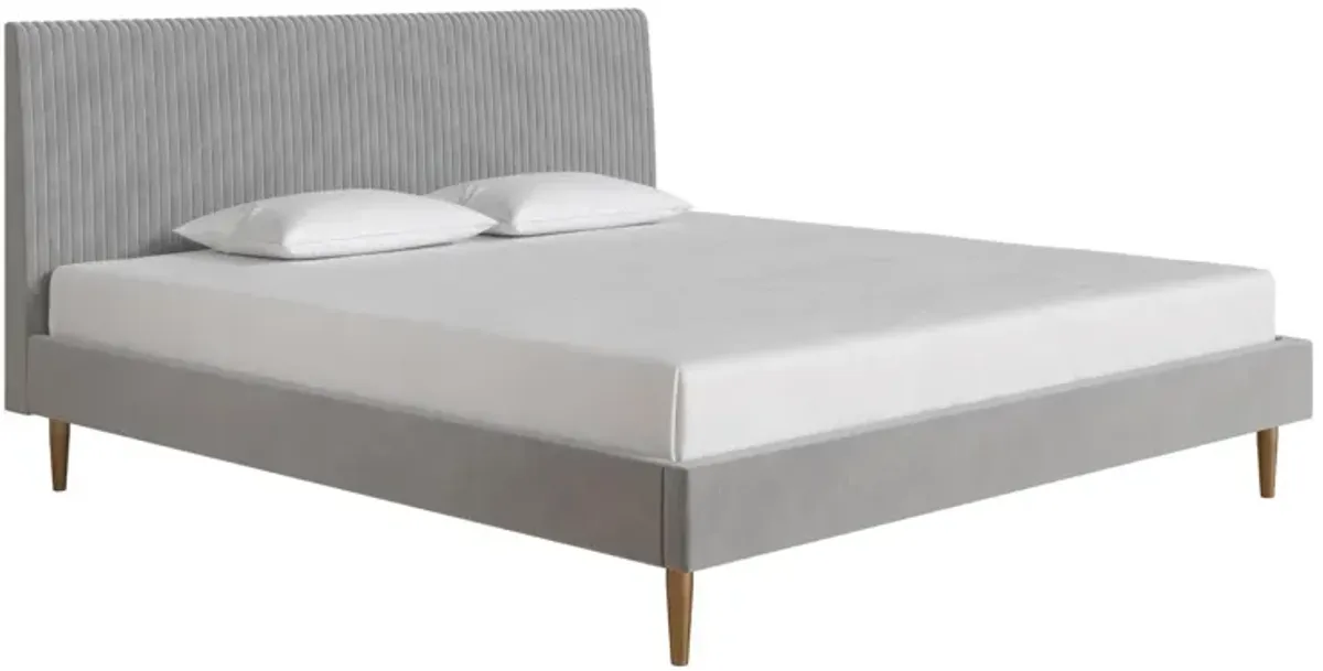 Daphne Velvet Upholstered Bed with Channel Tufted Headboard