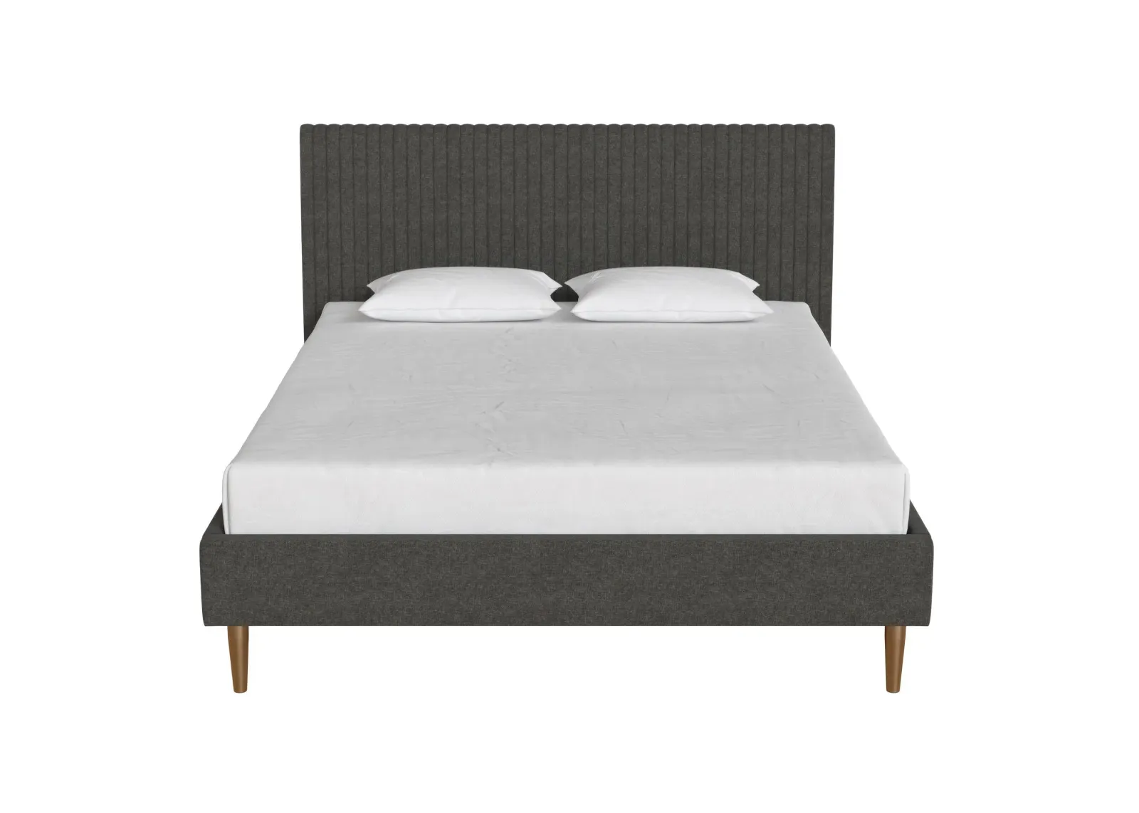 Daphne Velvet Upholstered Bed with Channel Tufted Headboard