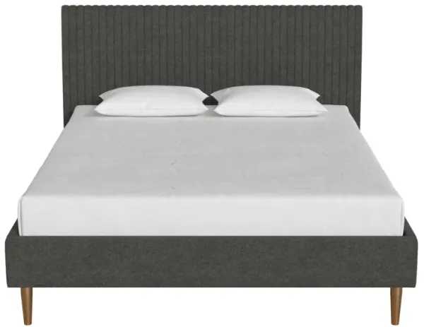 Daphne Velvet Upholstered Bed with Channel Tufted Headboard