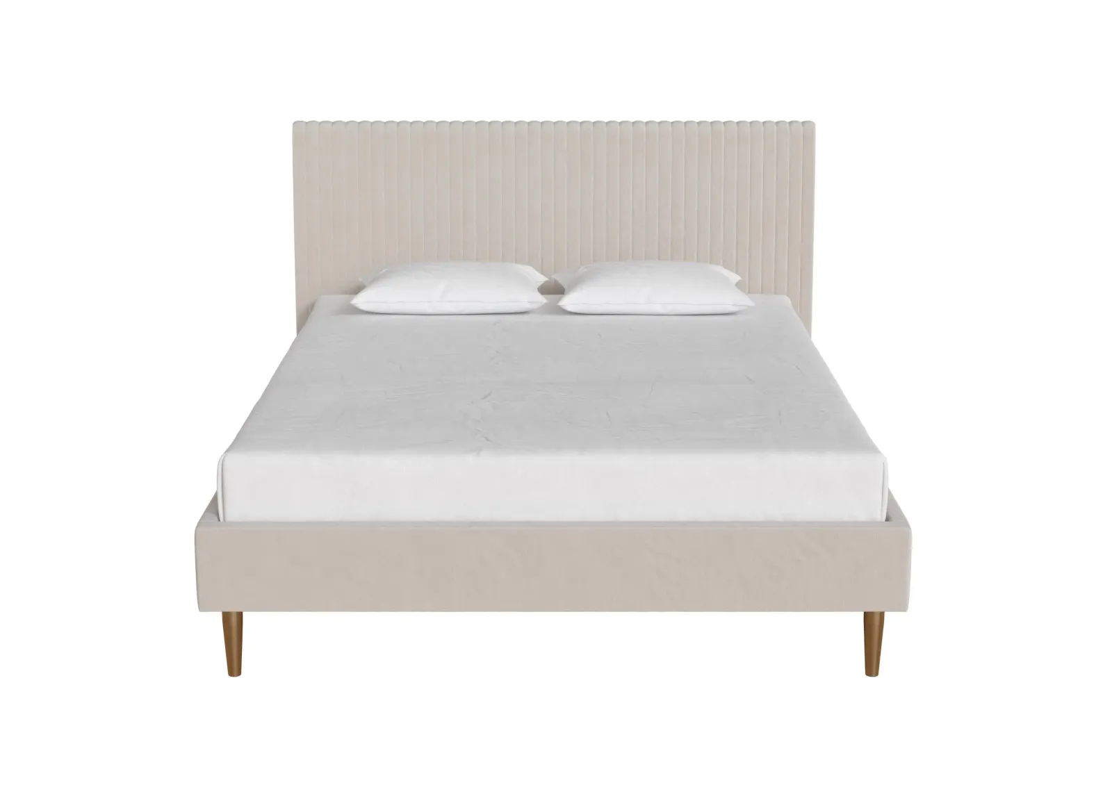 Daphne Velvet Upholstered Bed with Channel Tufted Headboard