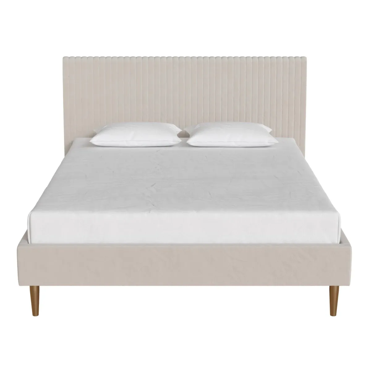 Daphne Velvet Upholstered Bed with Channel Tufted Headboard