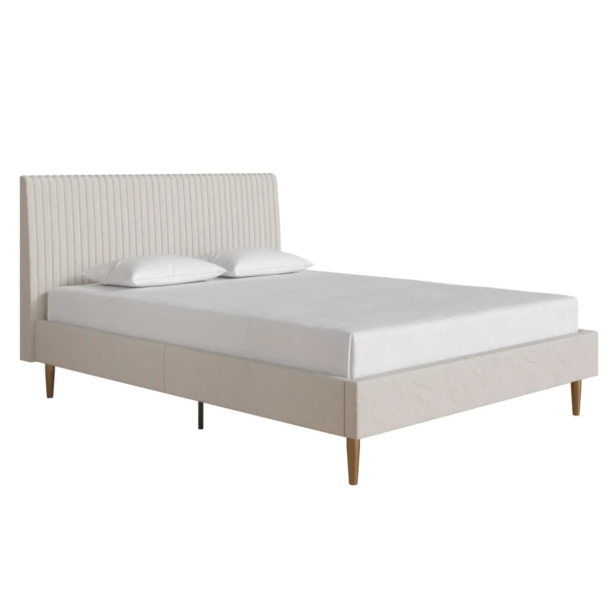 Daphne Velvet Upholstered Bed with Channel Tufted Headboard