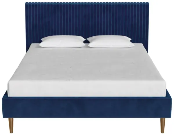 Daphne Velvet Upholstered Bed with Channel Tufted Headboard