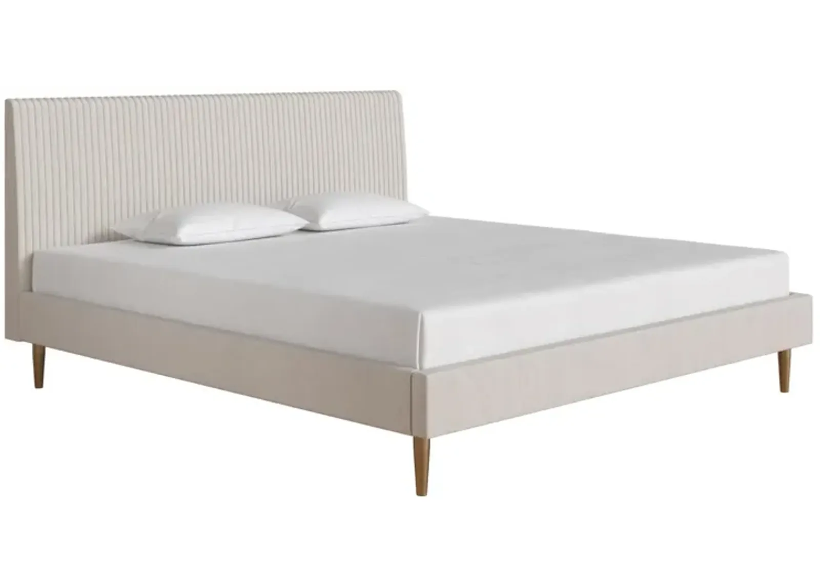 Daphne Velvet Upholstered Bed with Channel Tufted Headboard