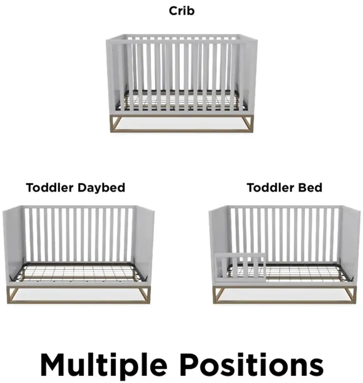 Haven 3 in 1 Wood Crib with Metal Base