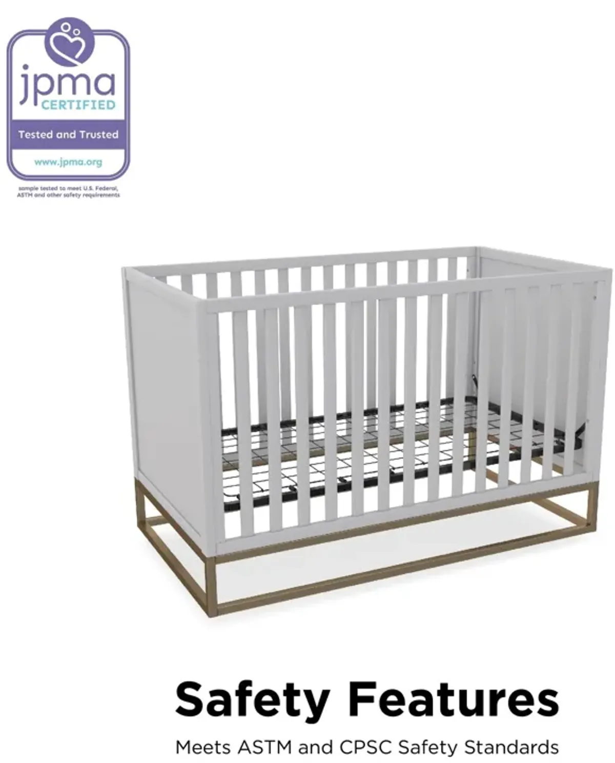 Haven 3 in 1 Wood Crib with Metal Base