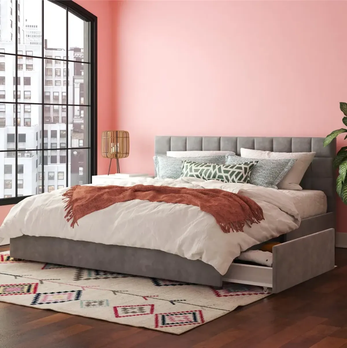 Serena Upholstered Bed with Drawers