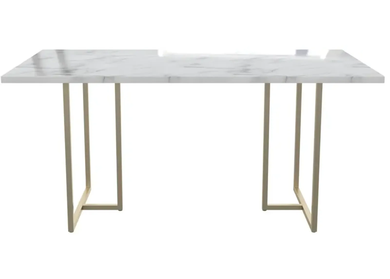 Astor Faux Marble Dining Table with Metal Base, Seats 4