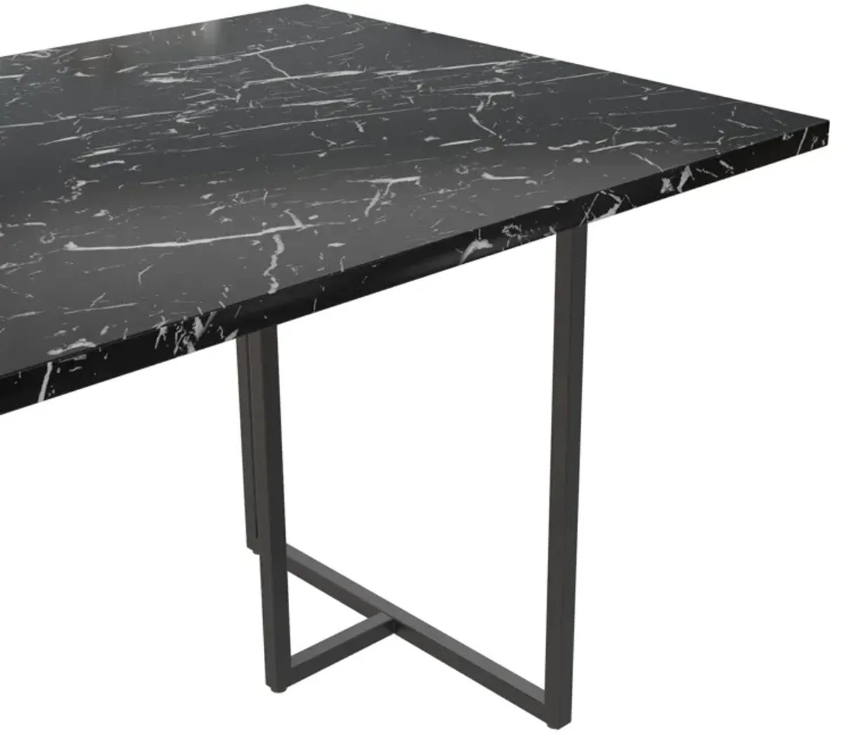 Astor Faux Marble Dining Table with Metal Base, Seats 4