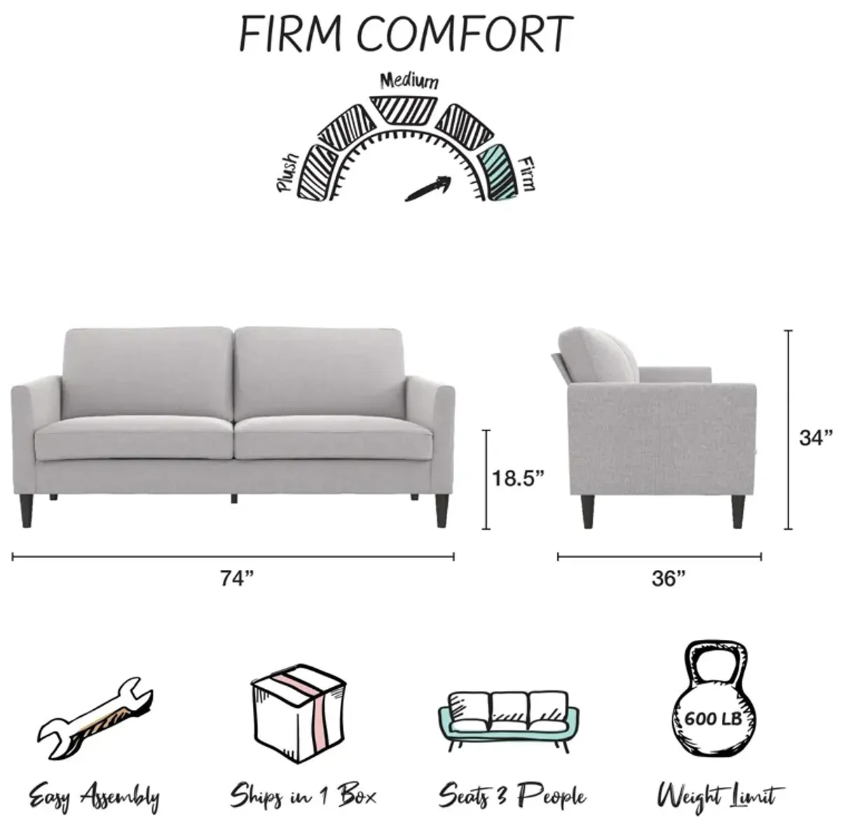 Winston Sofa with Pocket Coils