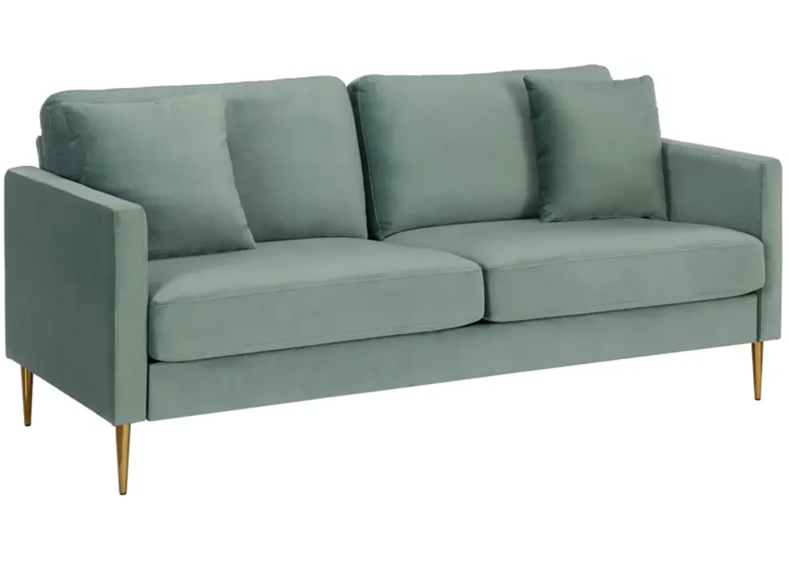 Highland 72 Inch Velvet Sofa with Matching Pillows