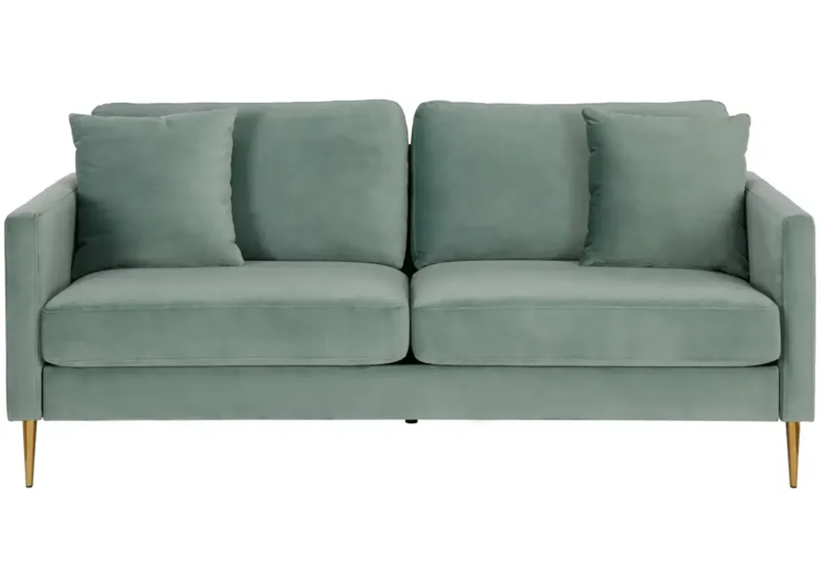 Highland 72 Inch Velvet Sofa with Matching Pillows