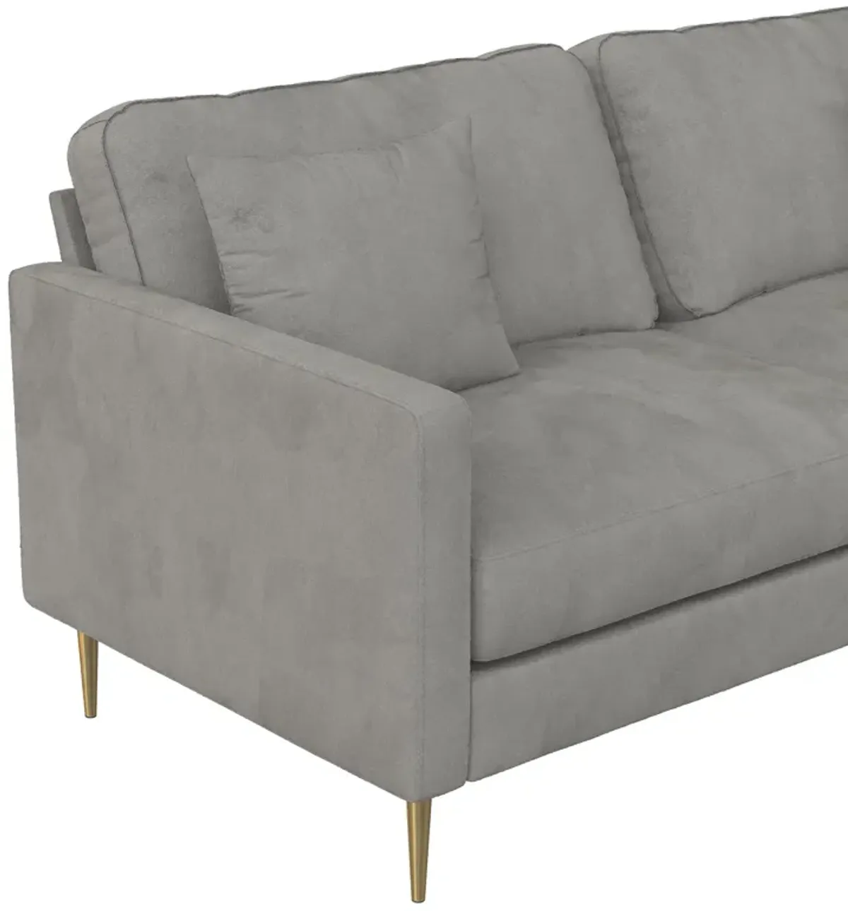 Highland 72 Inch Velvet Sofa with Matching Pillows