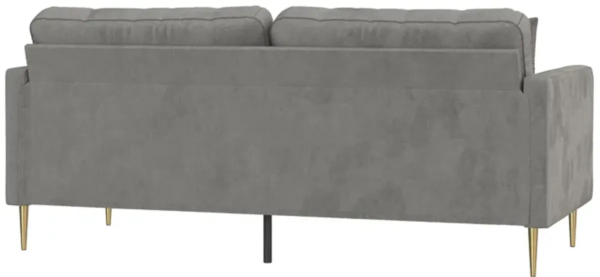 Highland 72 Inch Velvet Sofa with Matching Pillows