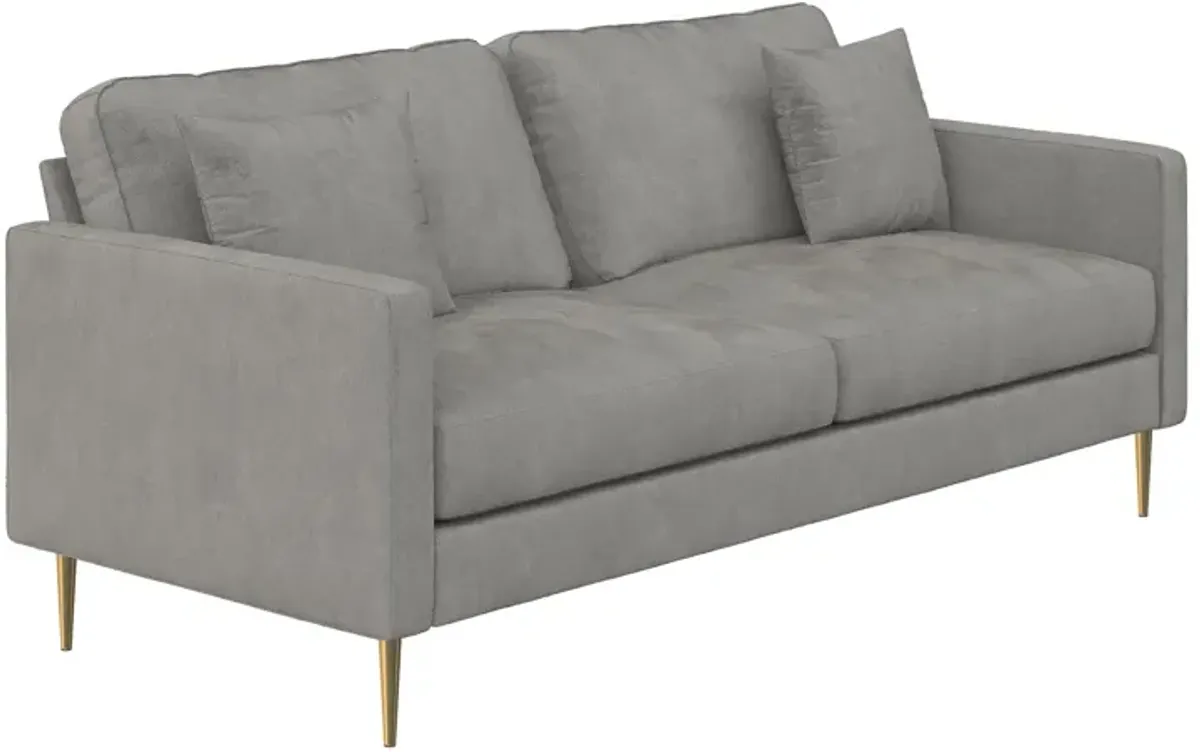 Highland 72 Inch Velvet Sofa with Matching Pillows