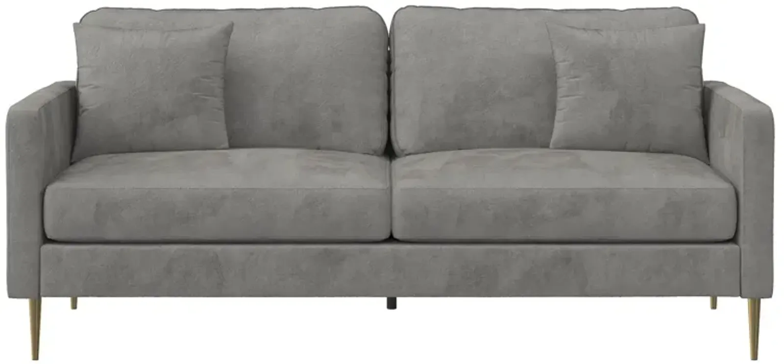 Highland 72 Inch Velvet Sofa with Matching Pillows