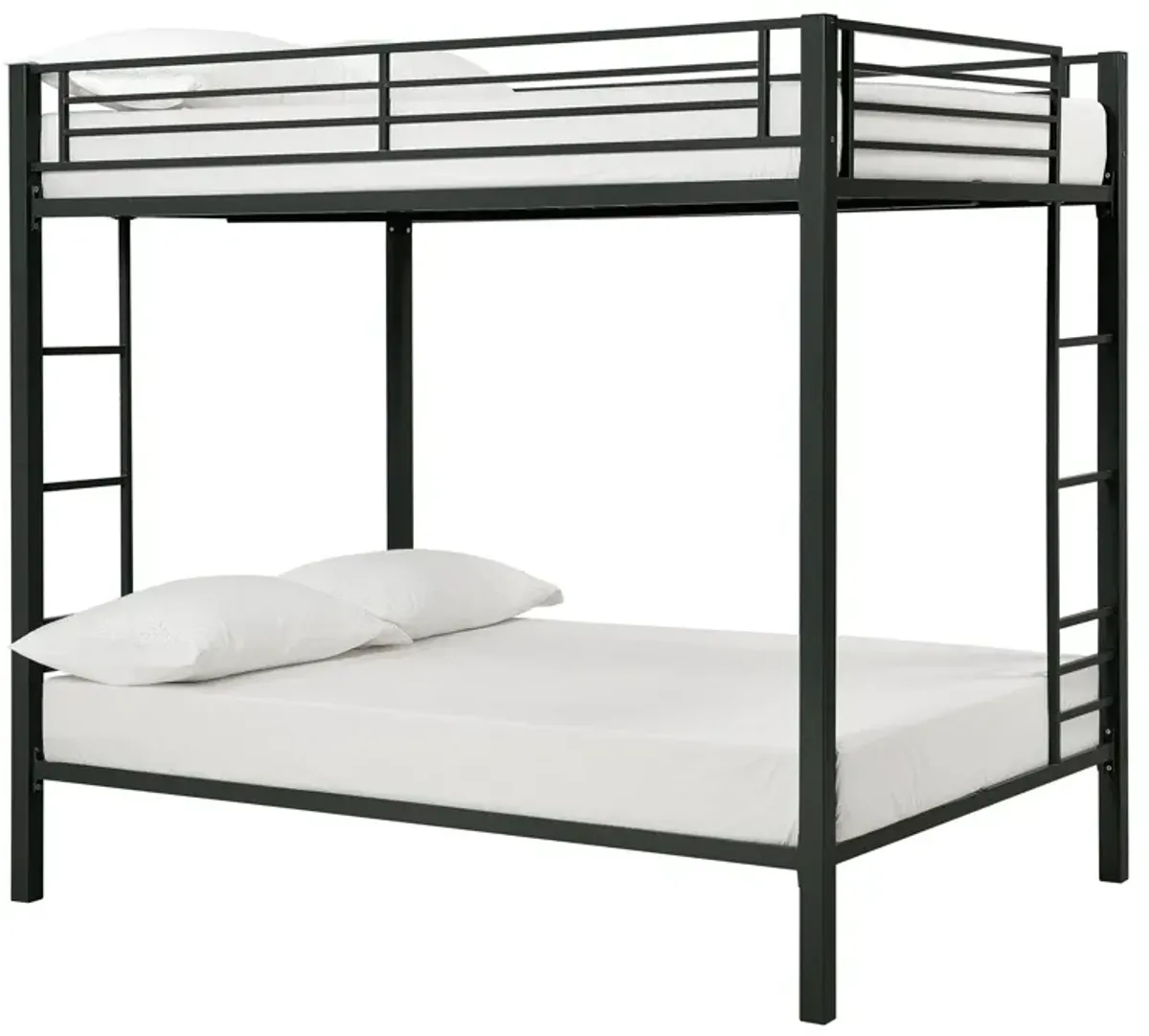 Full over Full Bunk Bed with Sturdy Metal Frame and Simple Design