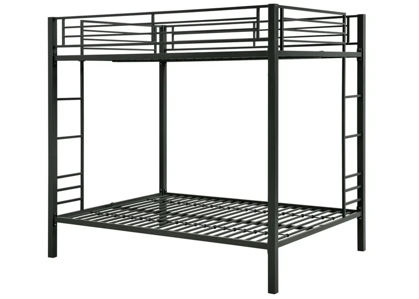 Full over Full Bunk Bed with Sturdy Metal Frame and Simple Design