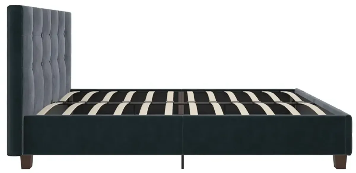 Rose Upholstered Bed with Button Tufted Detail