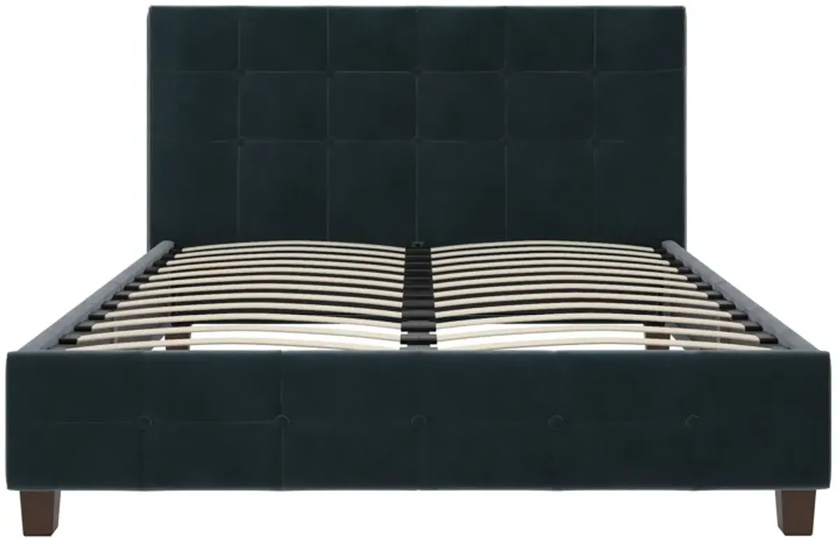 Rose Upholstered Bed with Button Tufted Detail