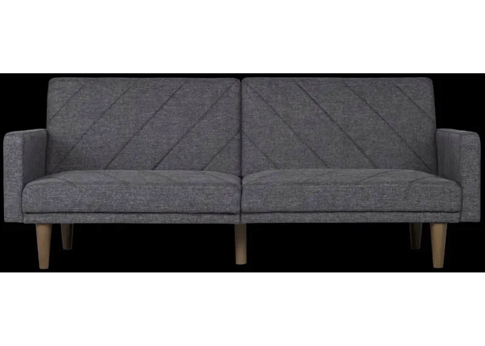 Paxson Futon with Solid Wood Legs and Diagonal Design