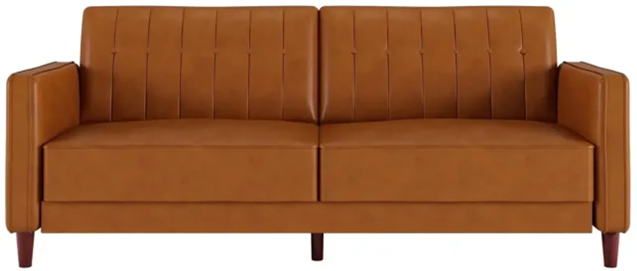 Pin Tufted Transitional Futon with Vertical Stitching and Button ...