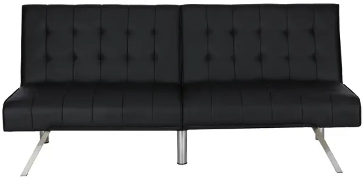 Emily Split-Back Upholstered 2 Seat Convertible Futon