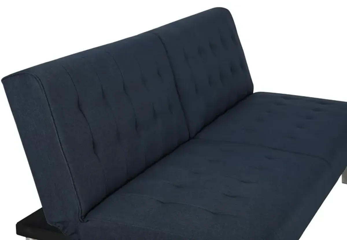 Emily Split-Back Upholstered 2 Seat Convertible Futon