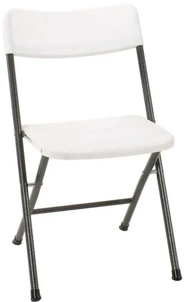Resin Folding Chair with Steel Frame and Molded Seat and Back, Set of 4