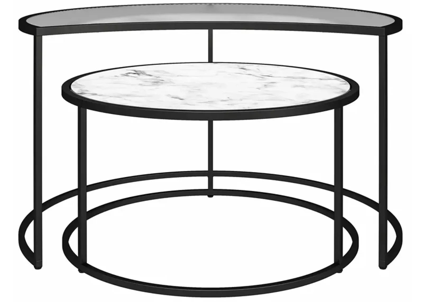 Moon Phases Nesting Coffee Tables with Marble/Glass