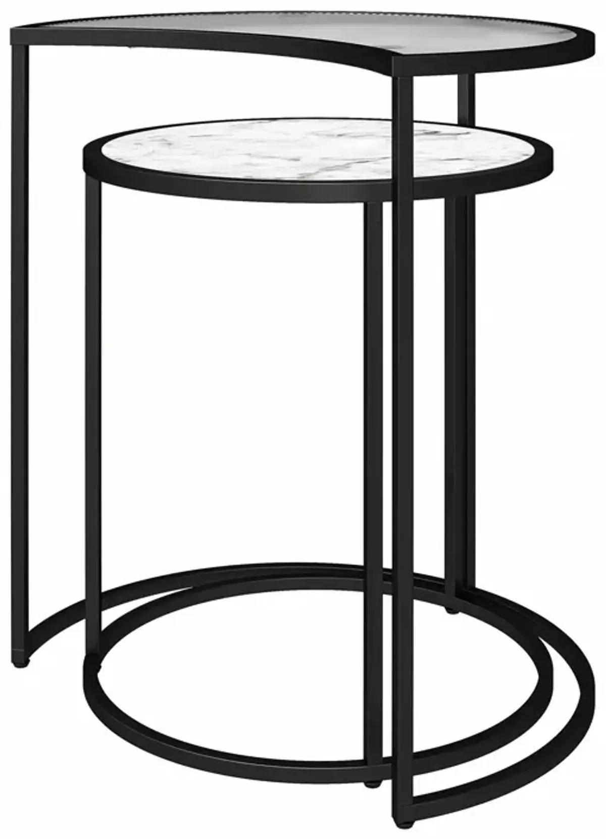 Moon Phases Nesting End Tables with Marble/Glass