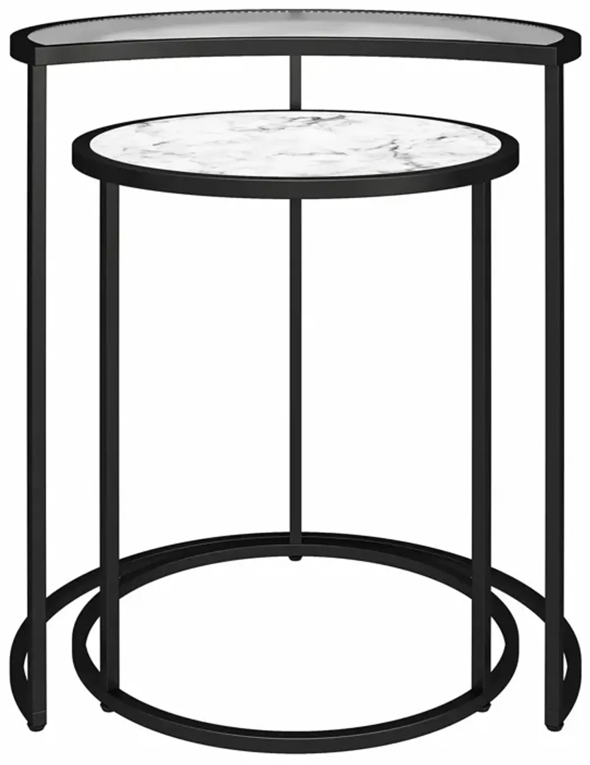 Moon Phases Nesting End Tables with Marble/Glass