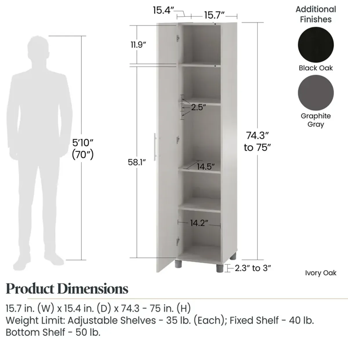 Camberly 16 Inch Utility Storage Cabinet