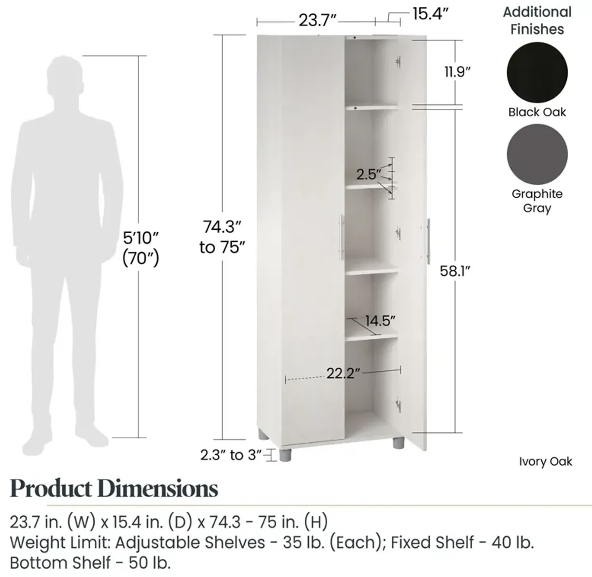 Camberly 24 Inch Utility Storage Cabinet