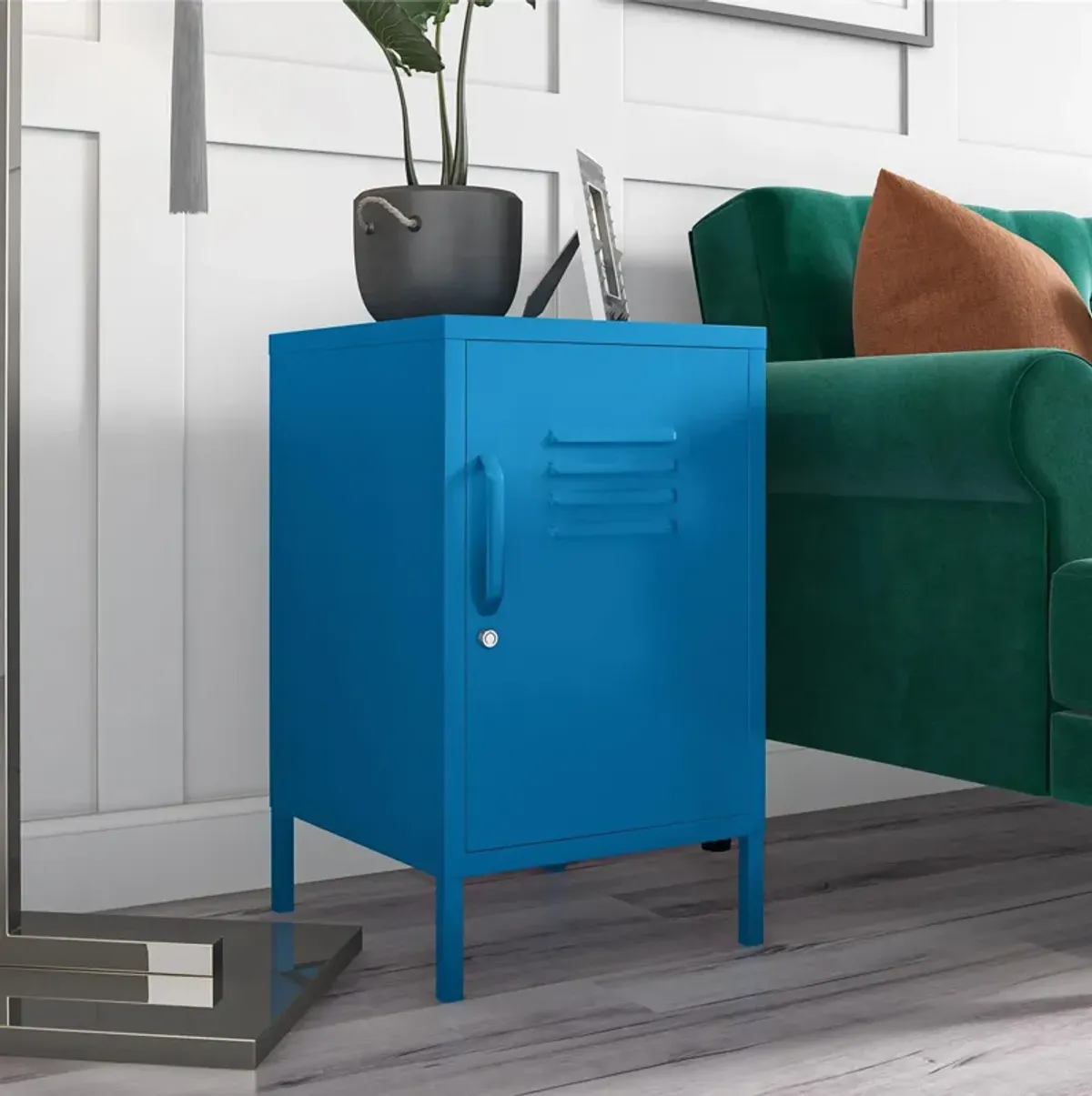 Cache 1 Door Metal Locker End Table