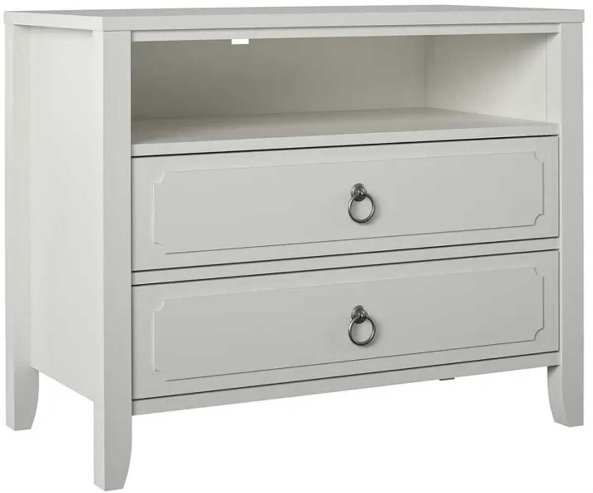 Her Majesty 2 Drawer Nightstand with 1 Open Cubby and 2 Drawers