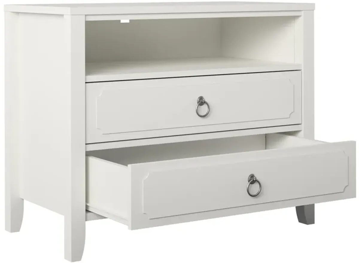 Her Majesty 2 Drawer Nightstand with 1 Open Cubby and 2 Drawers