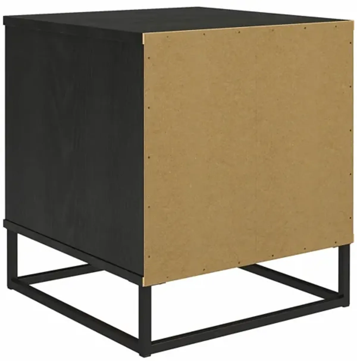 Kelly Nightstand with 1 Drawer and a Black Metal Base