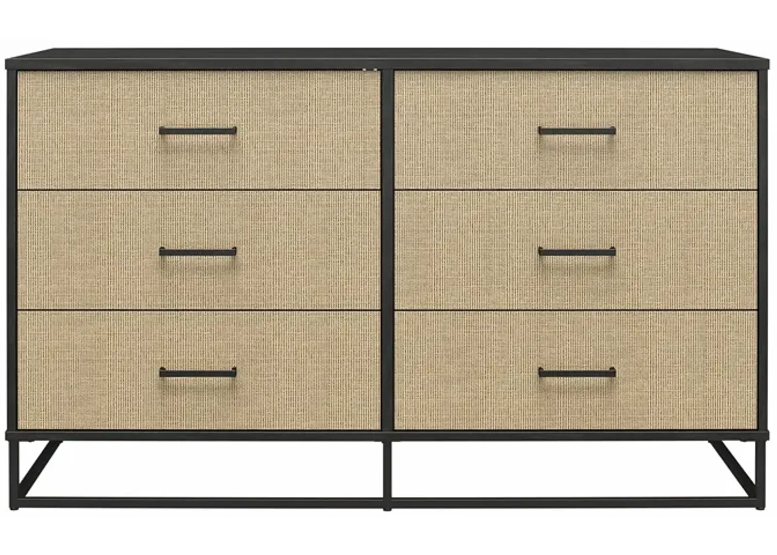 Kelly 6 Drawer Dresser With Metal Hardware and Base